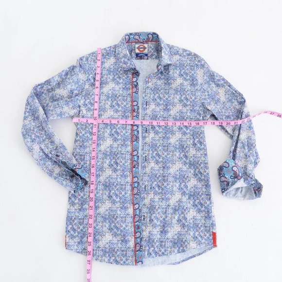 Jermyn and Bond "Modern Fit" Paint Splash  Button Up Long Sleeve Shirt - Picture 2 of 11